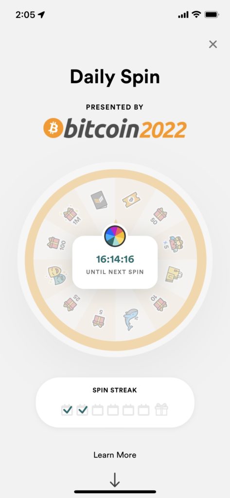 Earn free bitcoin with Fold's Daily Spin